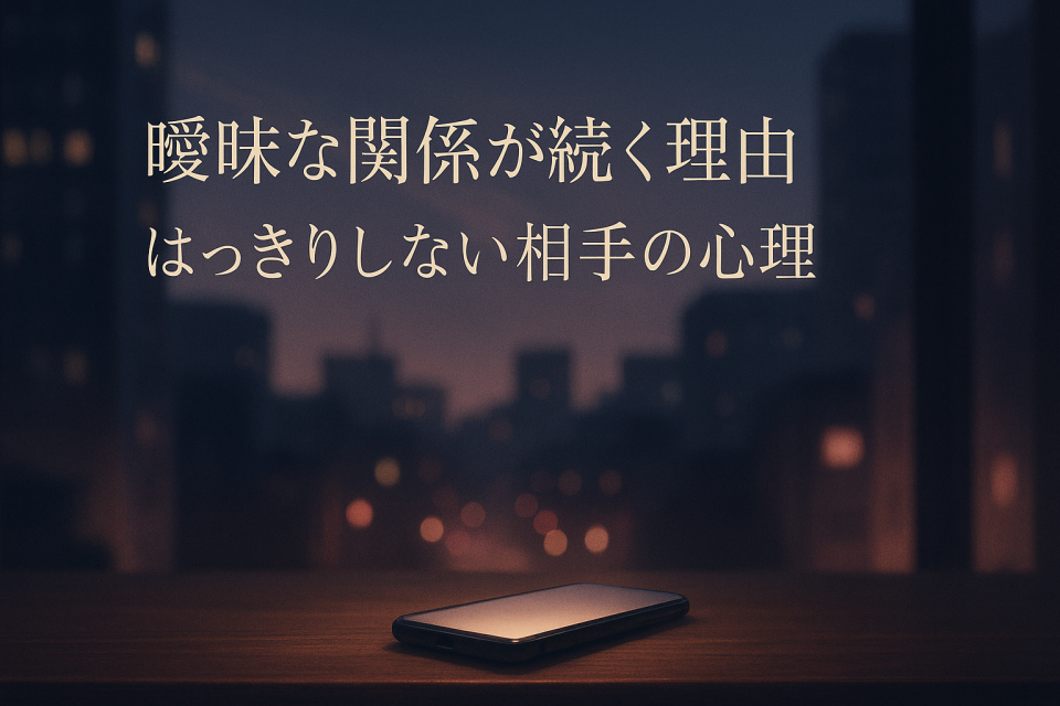 曖昧な関係が続く理由とは？はっきりしない相手の心理を象徴するアイキャッチ画像