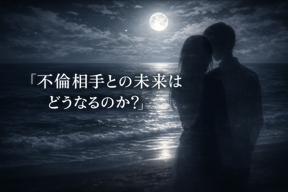 不倫相手との不確かな未来を象徴する二人の人物シルエット