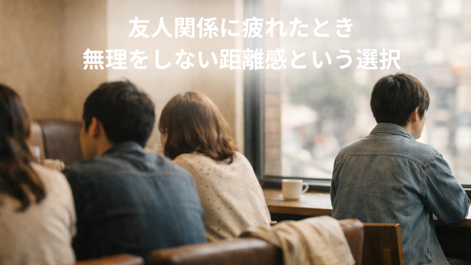 友人関係に疲れたとき、距離感を見直す選択