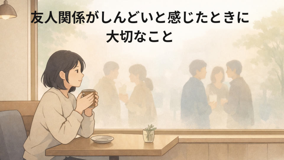 友人関係に悩み無理をしない距離感を考えるイメージ