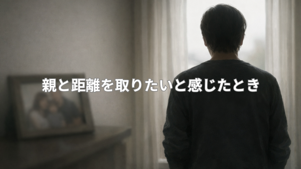 親と距離を取りたいと感じる大人の心情を表現した静かなイメージ