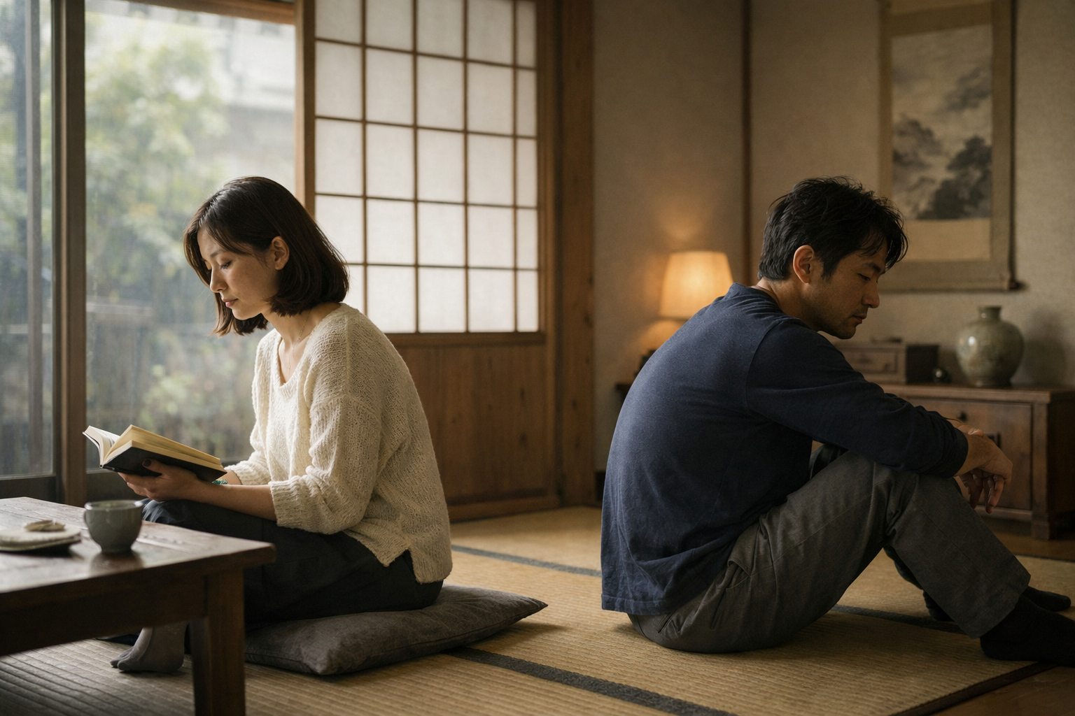 同じ空間にいながら距離を感じる日本人夫婦の静かな日常