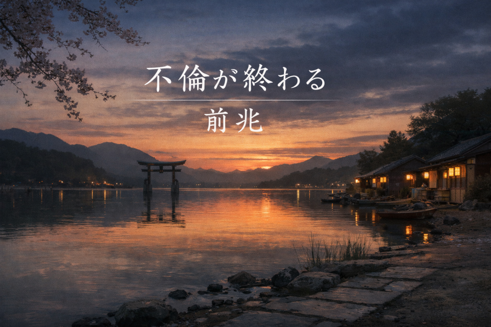 不倫関係の終わりを感じさせる静かなイメージ