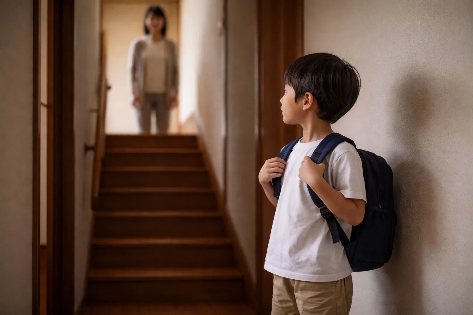 成長の途中にいる子どもと見守る親の距離感を象徴する風景