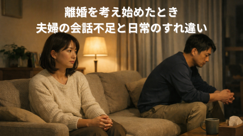 日常の中ですれ違う日本人夫婦の心情を表したイメージ