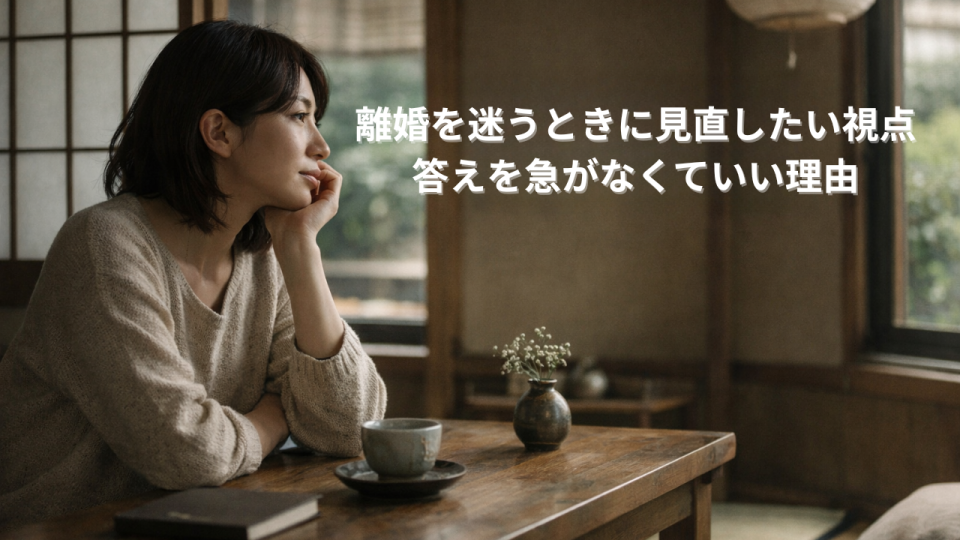 離婚を迷いながら自分の気持ちと向き合う心情を表した日本の室内風景