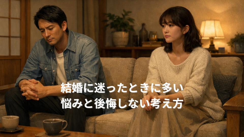 結婚に迷い不安を感じている日本人カップルの静かな日常風景