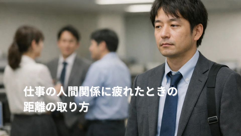 職場の人間関係に疲れ、少し距離を置こうとする日本人会社員の姿