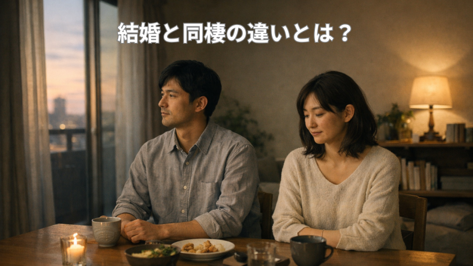 結婚と同棲の違いを考える日本人カップルの落ち着いた日常風景