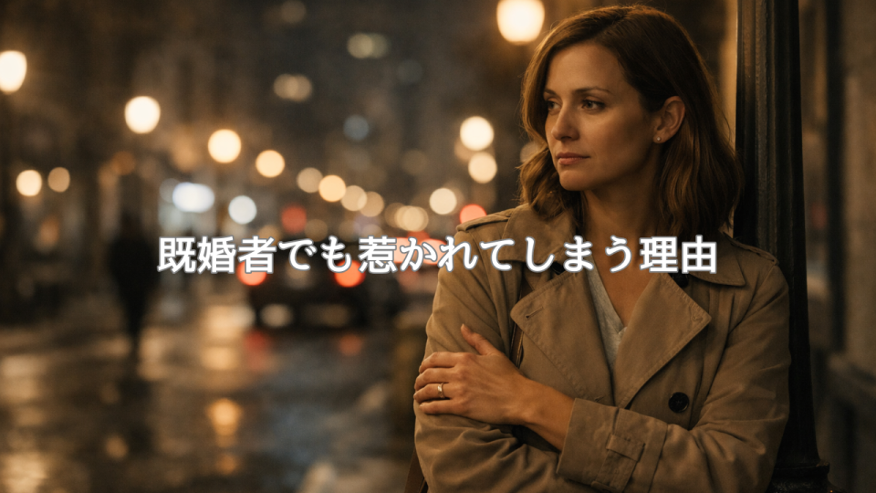 夜の街で揺れる気持ちを抱える既婚女性の姿