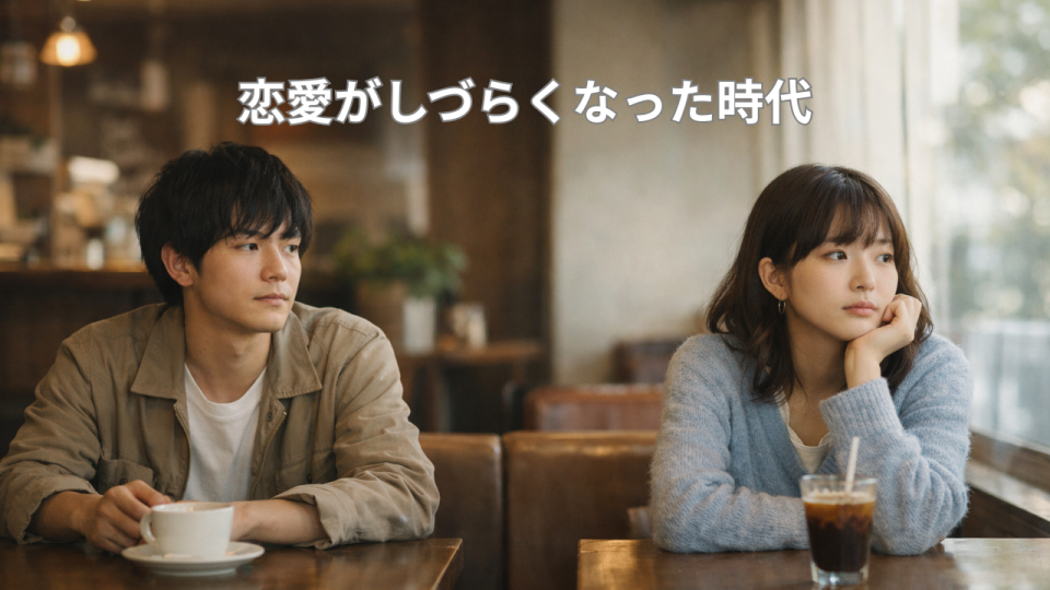 現代の恋愛の距離感を感じさせる男女