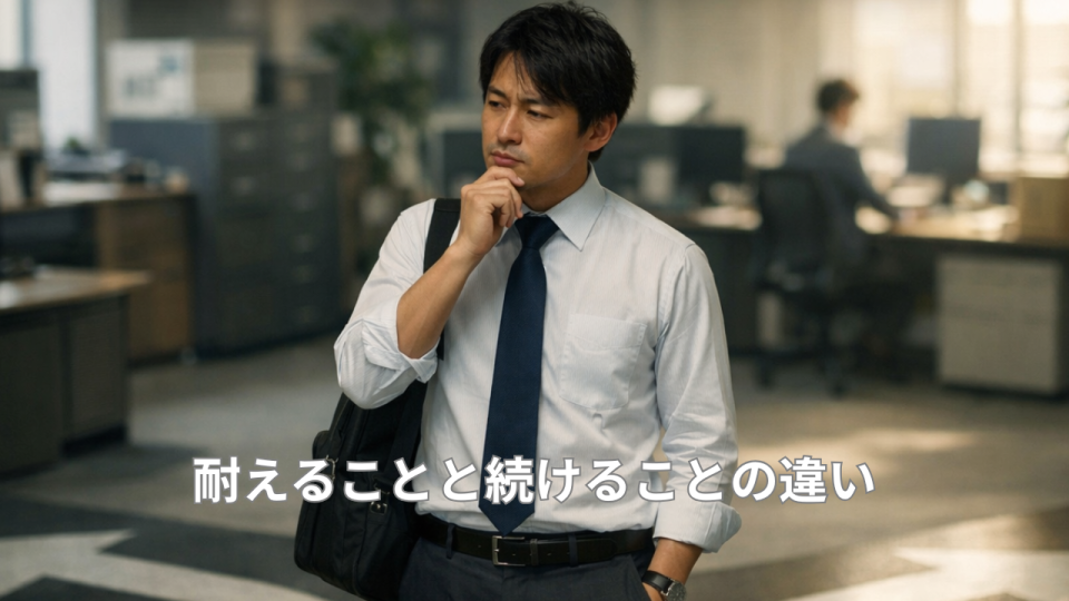仕事と人間関係で立ち止まり考える人物
