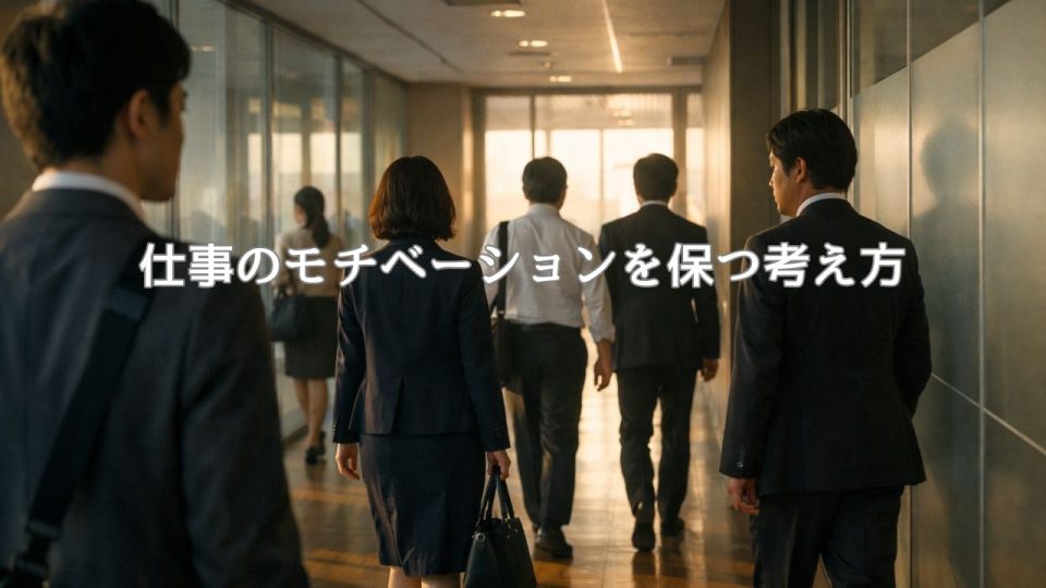 朝のオフィスを歩く日本人ビジネスパーソン