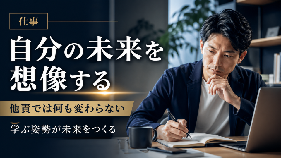 仕事の未来を真剣に考えながら前を見つめる日本人