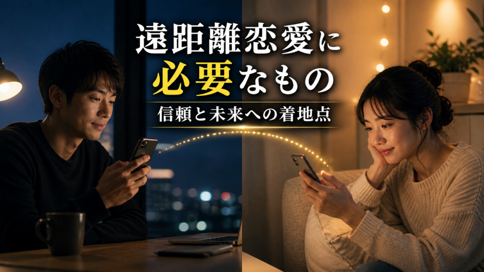 離れていてもつながりを感じながら未来を見つめる日本人の男女