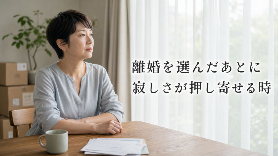 離婚を選んだあとに寂しさが押し寄せる時