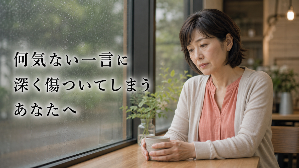 何気ない一言に深く傷ついてしまうあなたへ