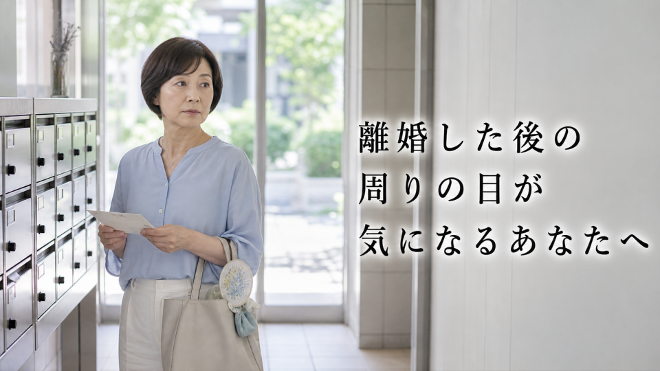 離婚した後の周りの目が気になるあなたへ