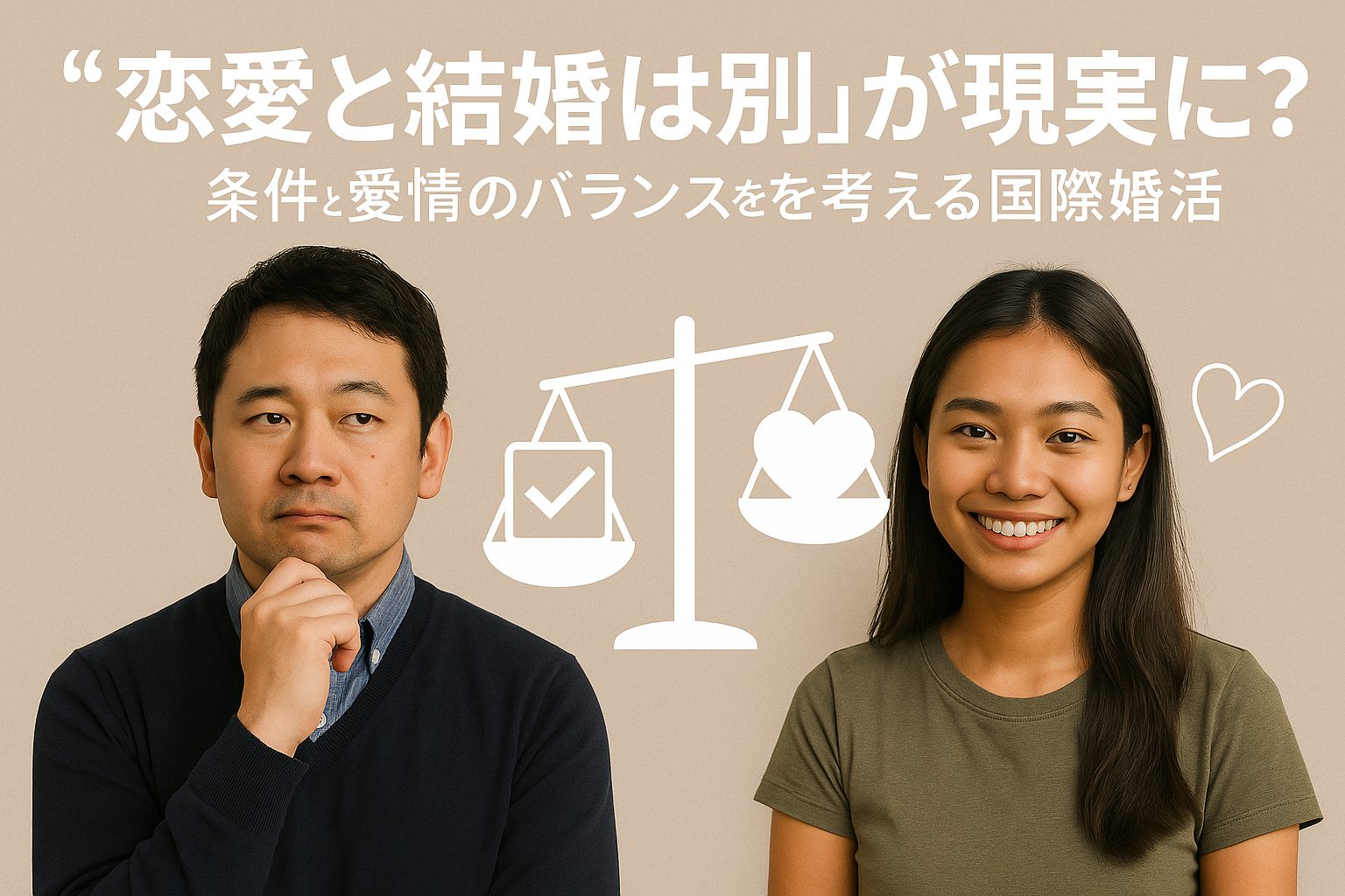 “恋愛と結婚は別”が現実に？条件と愛情のバランスを考える国際婚活