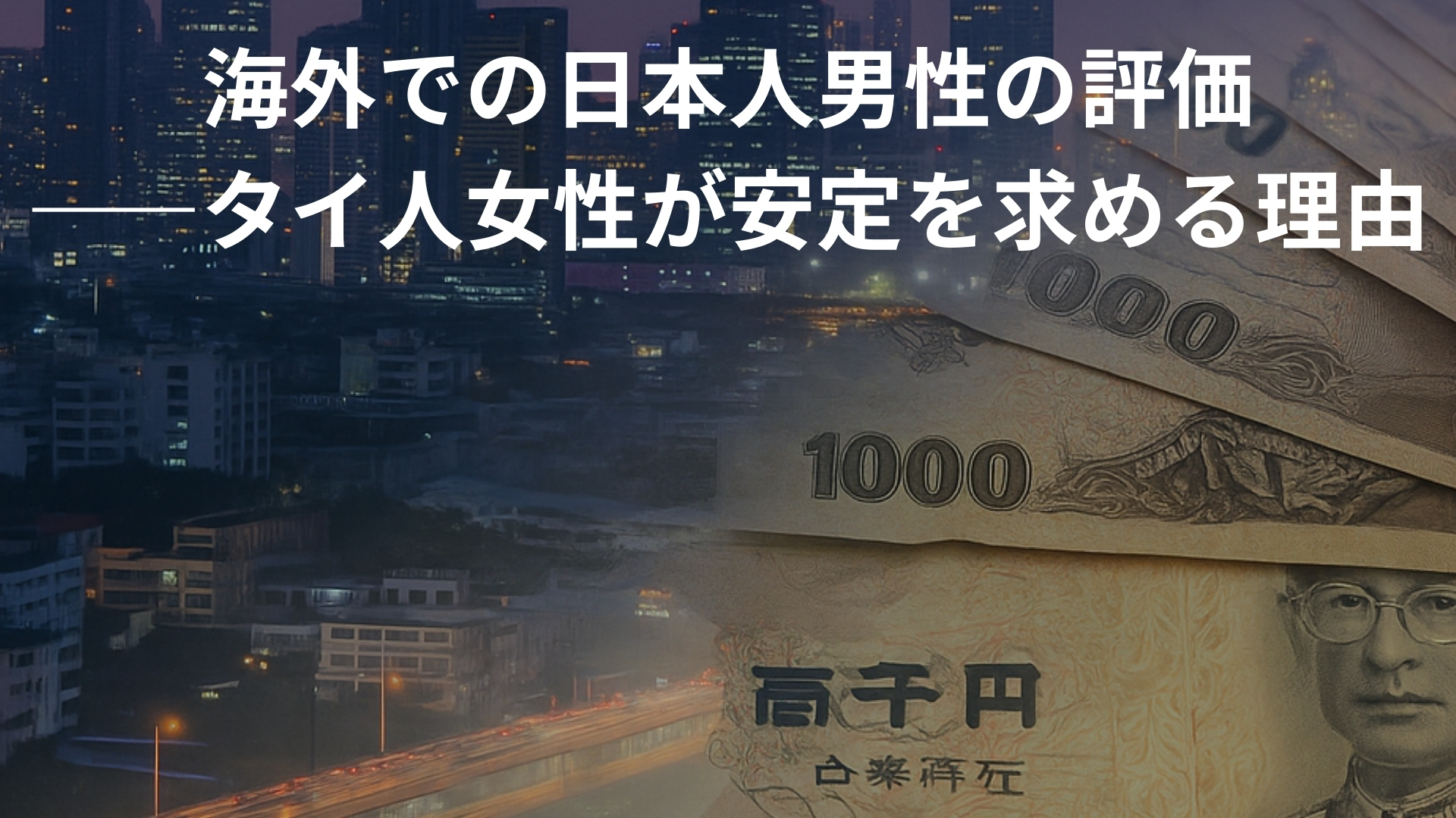 海外での日本人男性の評価と賃金比較――タイ人女性が安定を求める理由とは