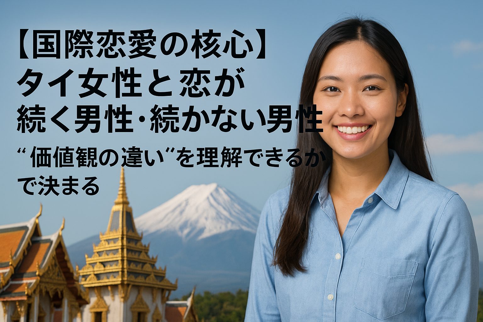 【国際恋愛の核心】タイ女性と恋が続く男性・続かない男性｜“価値観の違い”を理解できるかで決まる