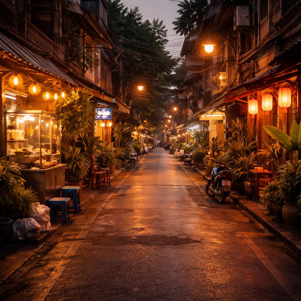 タイの日常風景の写真 国際恋愛が長続きする穏やかな生活イメージ