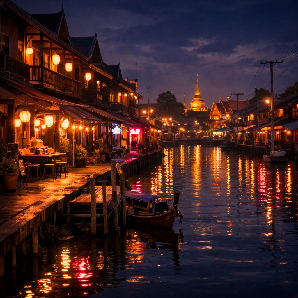 夜のタイの街が映し出すロマンチックな雰囲気 恋が動き出す瞬間