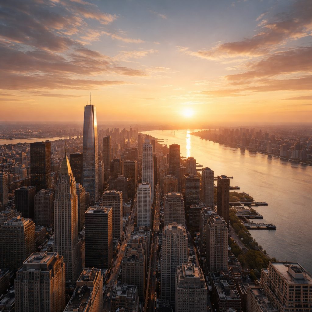 高い位置から街を見渡す静かな風景