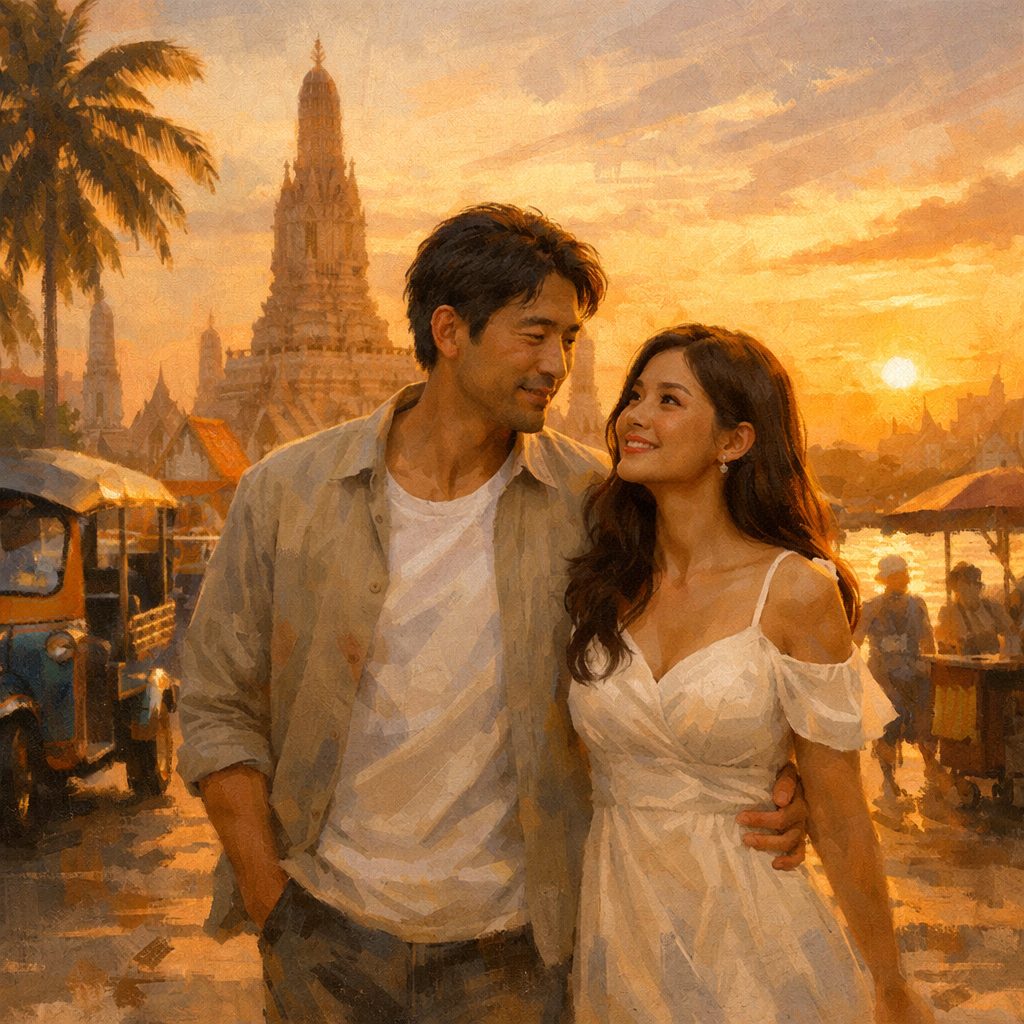 タイ文化をイメージしたアートイラスト