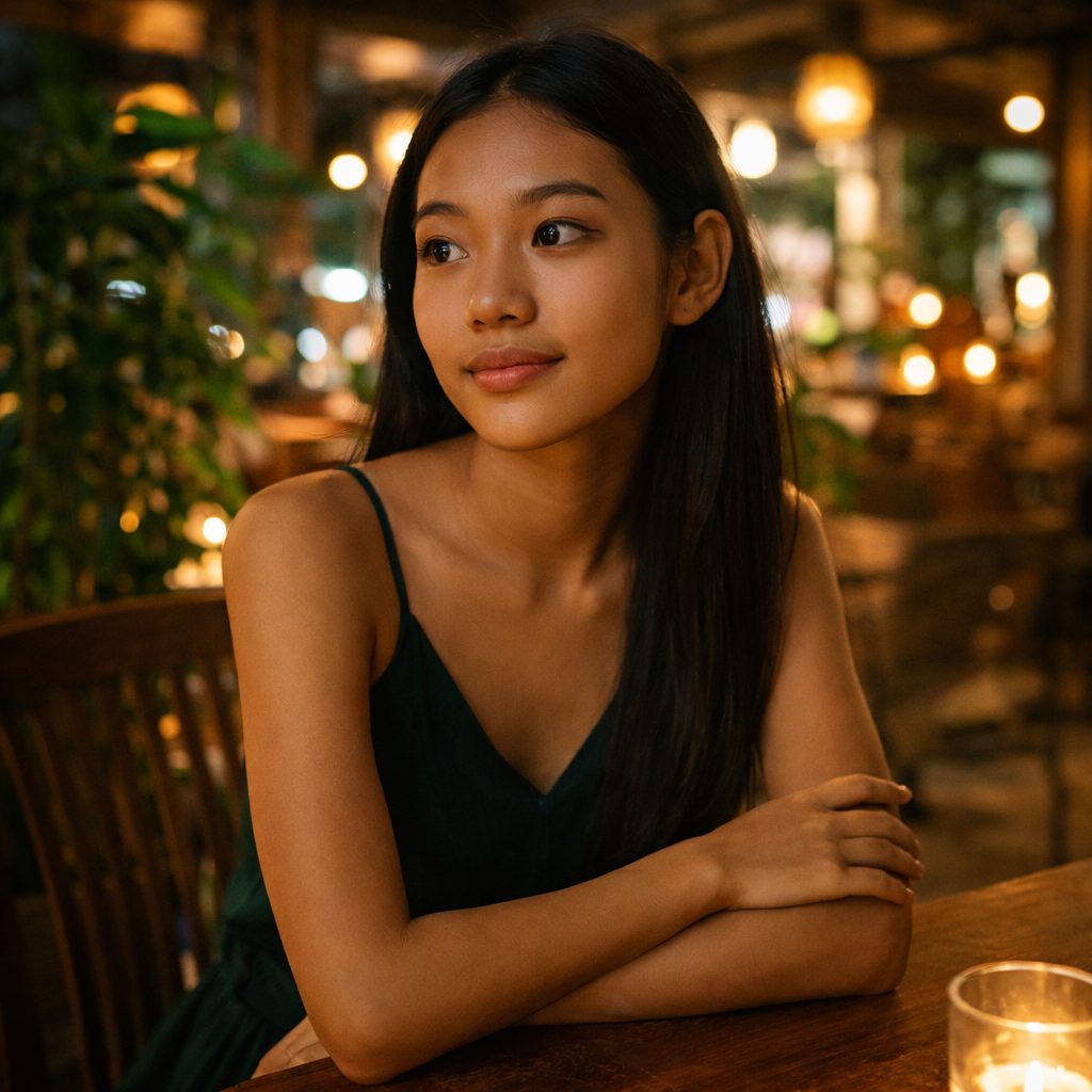 穏やかな表情を見せるタイ人女性のポートレート