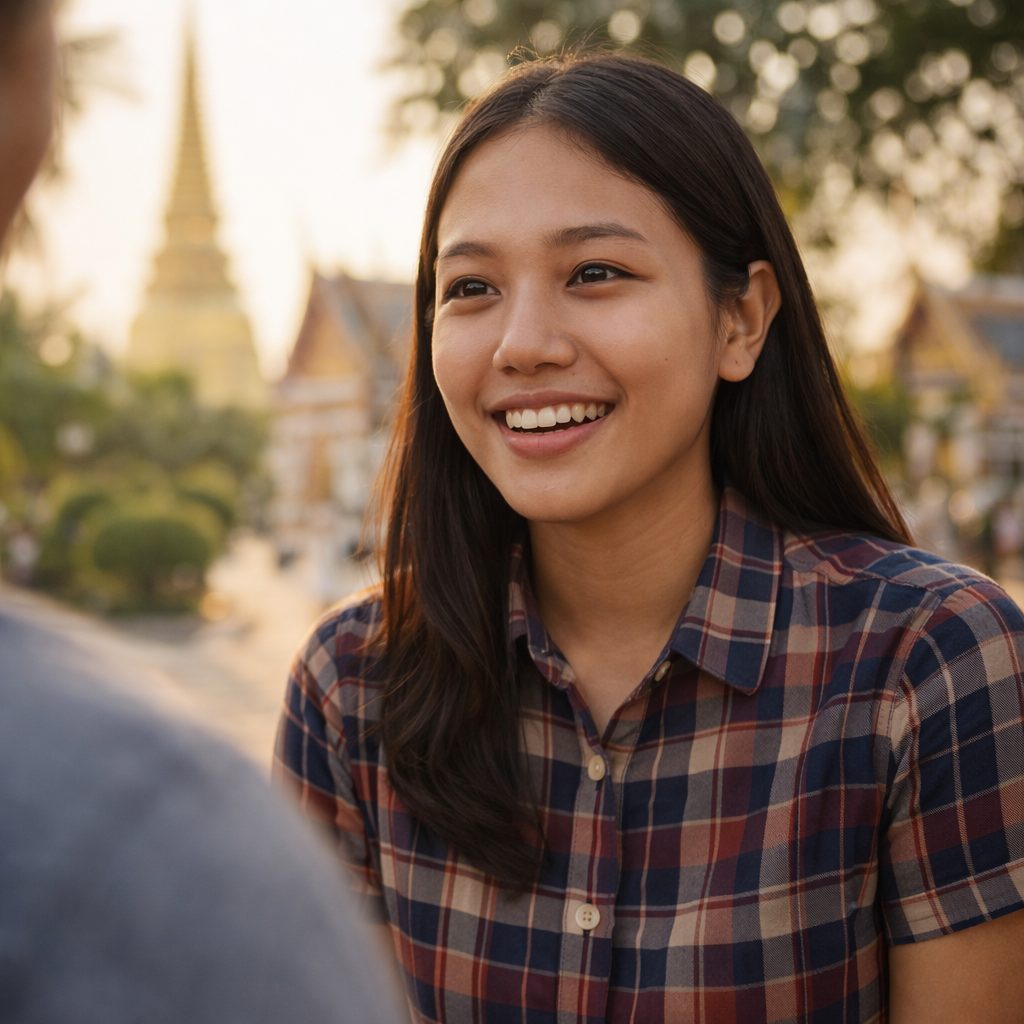 気持ちを素直に受け止めてくれるタイ女性の温かな笑顔が伝わる中盤写真