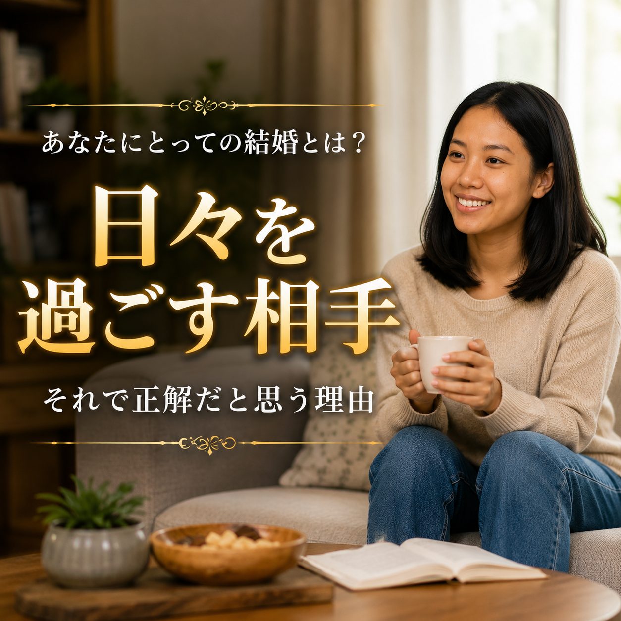 落ち着いた部屋で穏やかに同じ時間を過ごす大人の男女のアイキャッチ画像