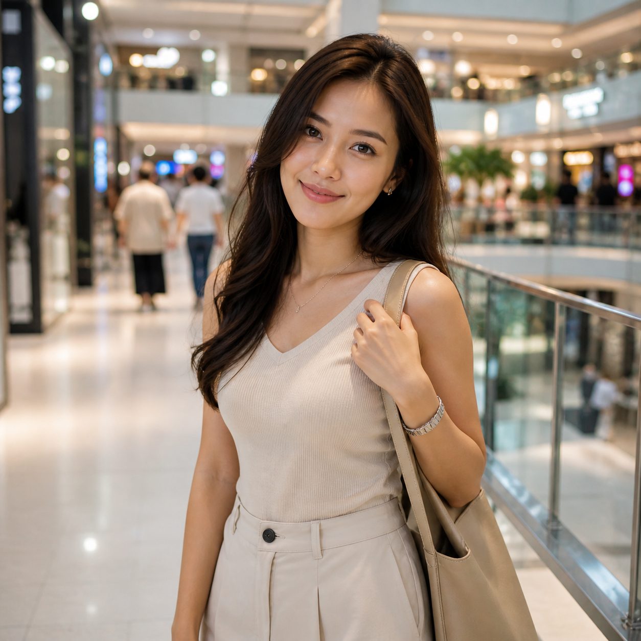 落ち着いた日常の中で自然に過ごすタイ女性の中盤写真