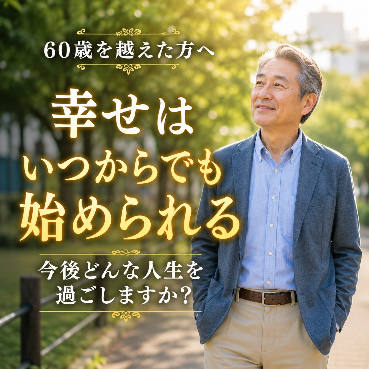 60歳を越えた方へ｜今後どんな人生を過ごしますか？ 幸せはいつからでも始められる