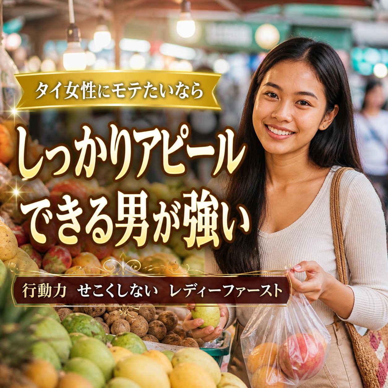 タイ女性にモテるために行動力と誠実なアピールが大切だと伝えるアイキャッチ画像
