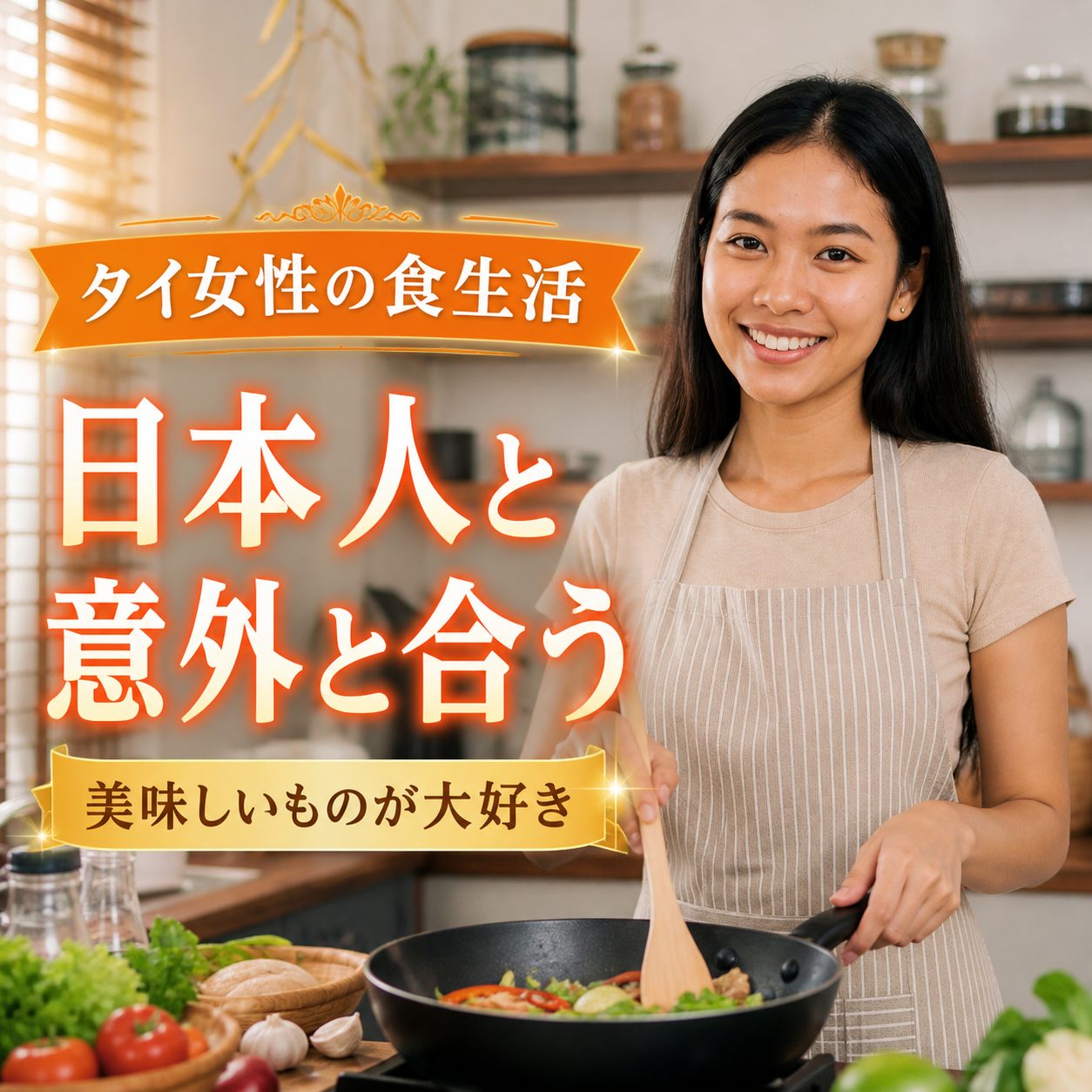タイ女性の食生活が日本人にも親しみやすいことを伝えるアイキャッチ画像