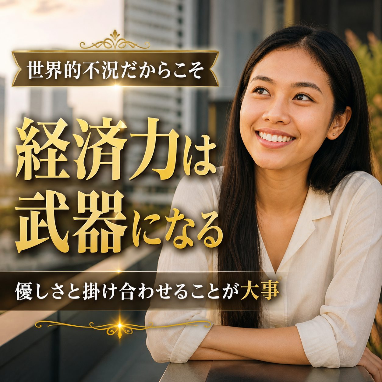 世界的不況の時代に経済力と優しさの価値を伝えるタイ女性のアイキャッチ画像