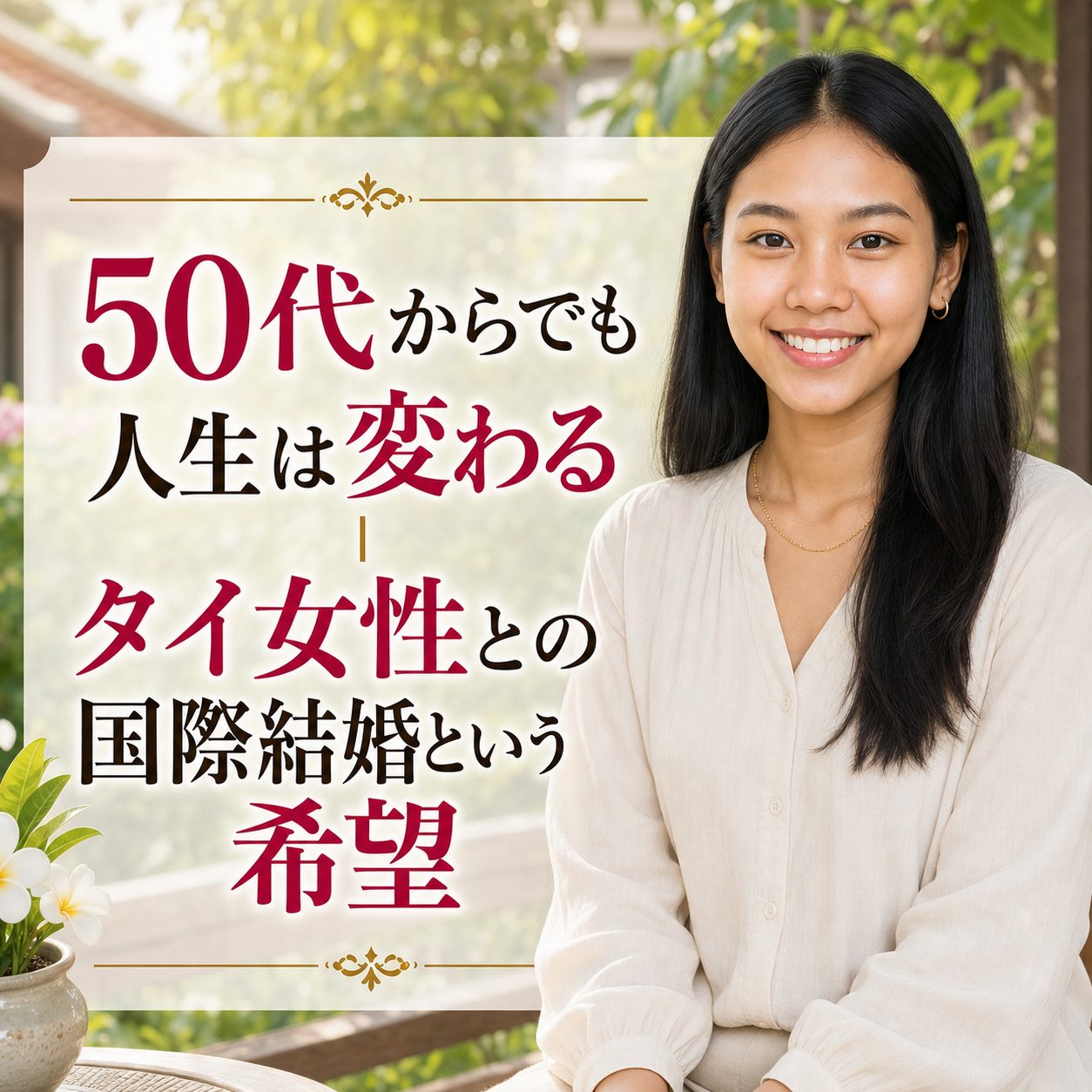 50代からでも人生は変わる｜タイ女性との国際結婚という希望