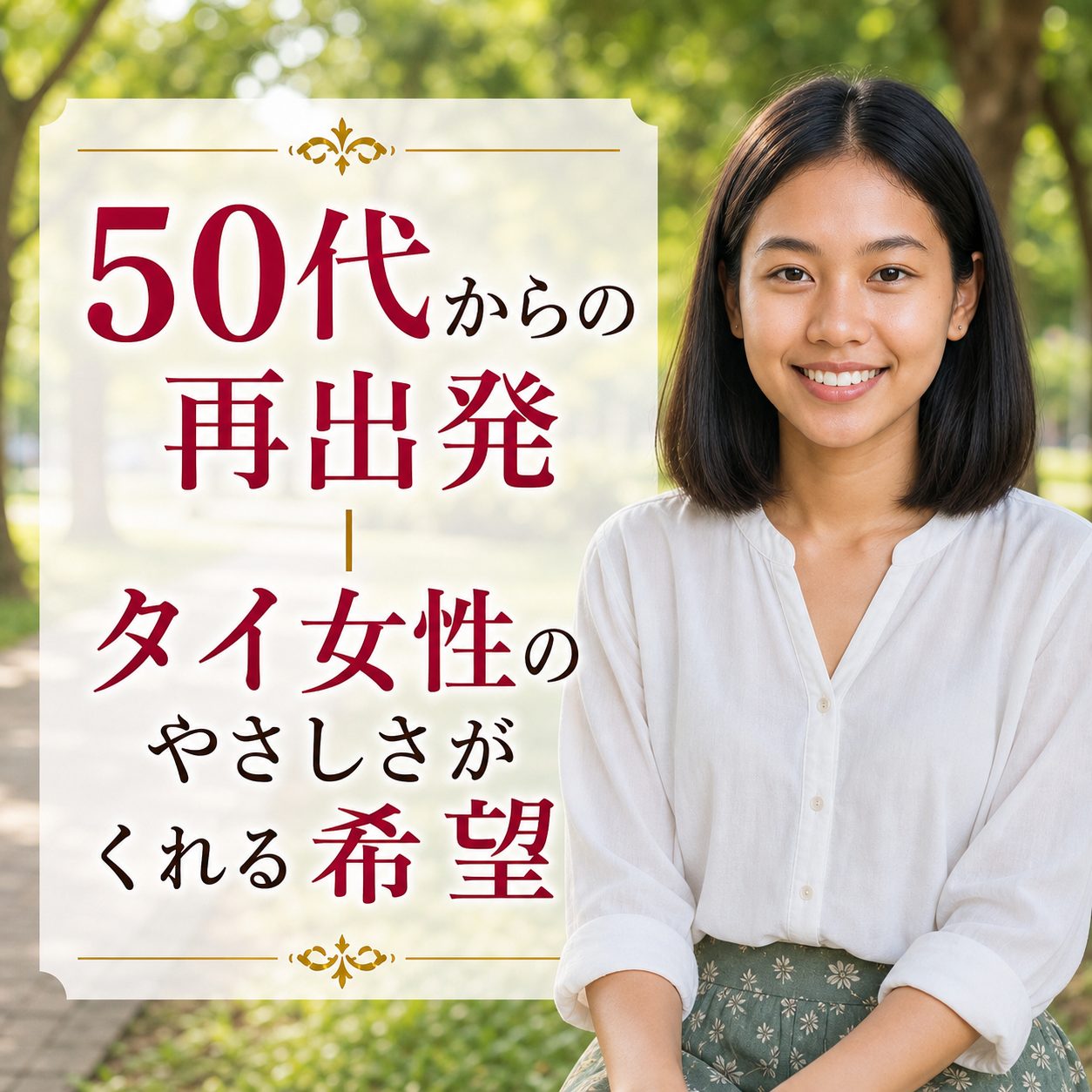 50代からの再出発｜タイ女性のやさしさがくれる希望