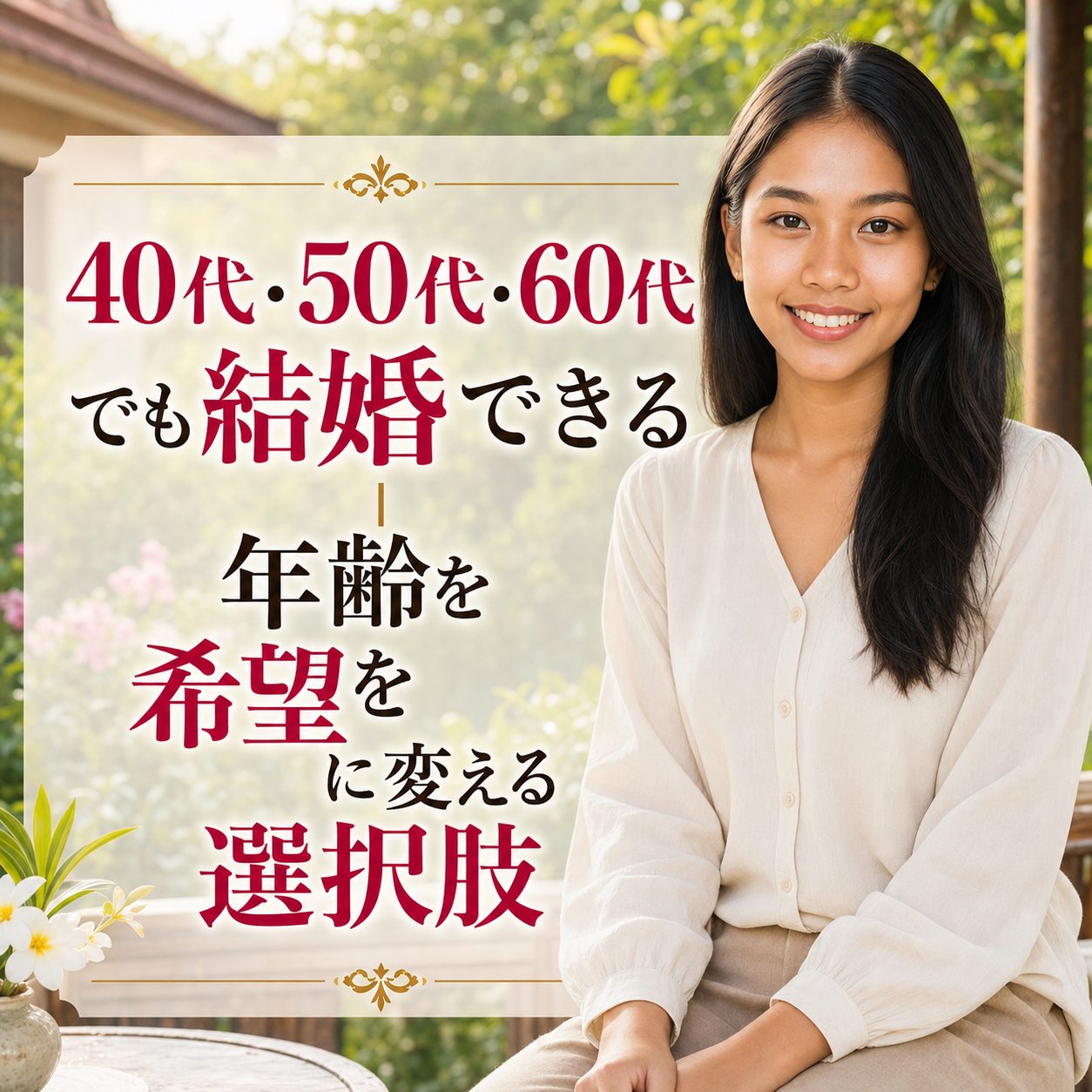 40代・50代・60代でも結婚できる｜年齢を希望に変える選択肢