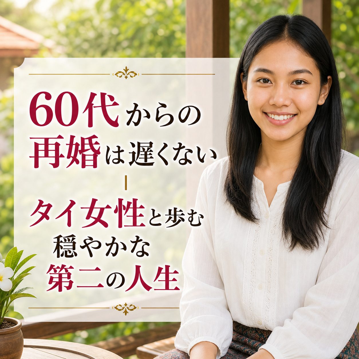 60代からの再婚は遅くない｜タイ女性と歩む穏やかな第二の人生